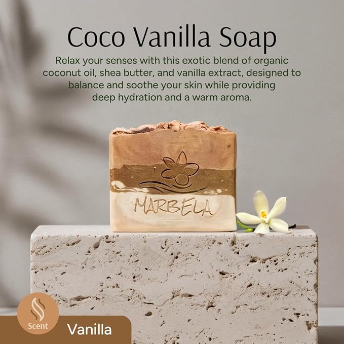 Marbela Cosmetics Coco Vanilla Handmade Soap Bar - Image 2