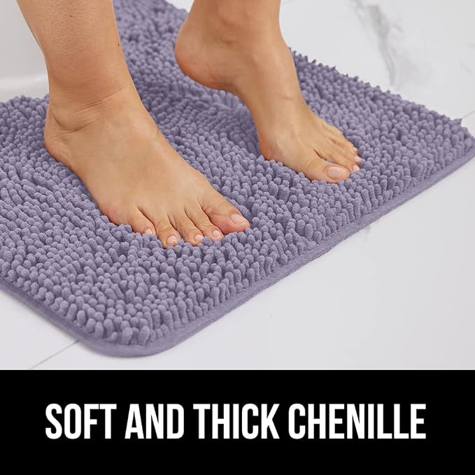 GORILLA GRIP Bath Rug Mat 30x20, Soft Absorbent Chenille, Quick Dry Microfiber - Image 3