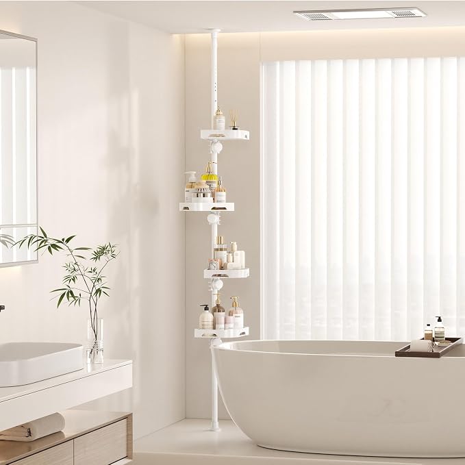 4-Tier Corner Shower Caddy Tension Pole Organizer - Image 8