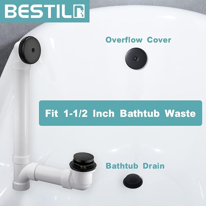 BESTILL Tip-Toe Bathtub Drain Bath Tub Trim Set Conversion Kit - Image 3