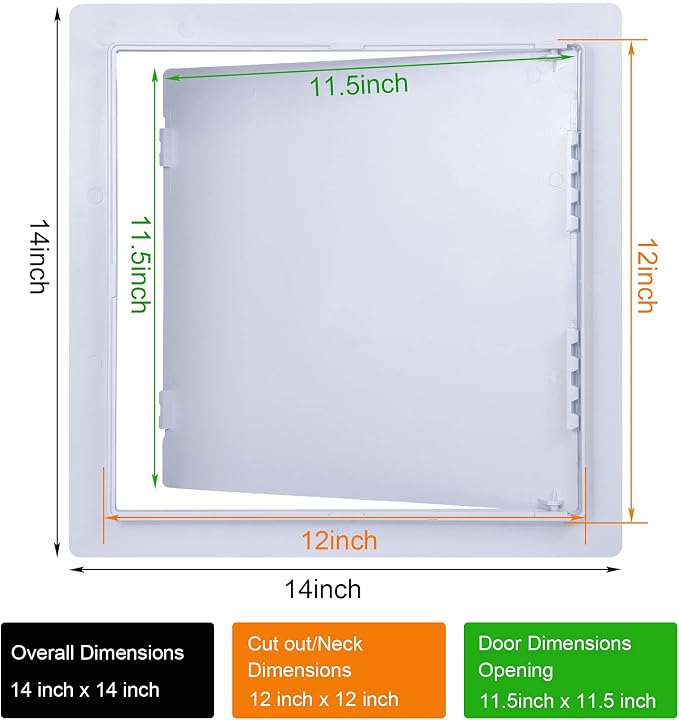 Plumbing Access Panel for Drywall 12 x 12 Inch Plastic Access Door Removable - Image 2