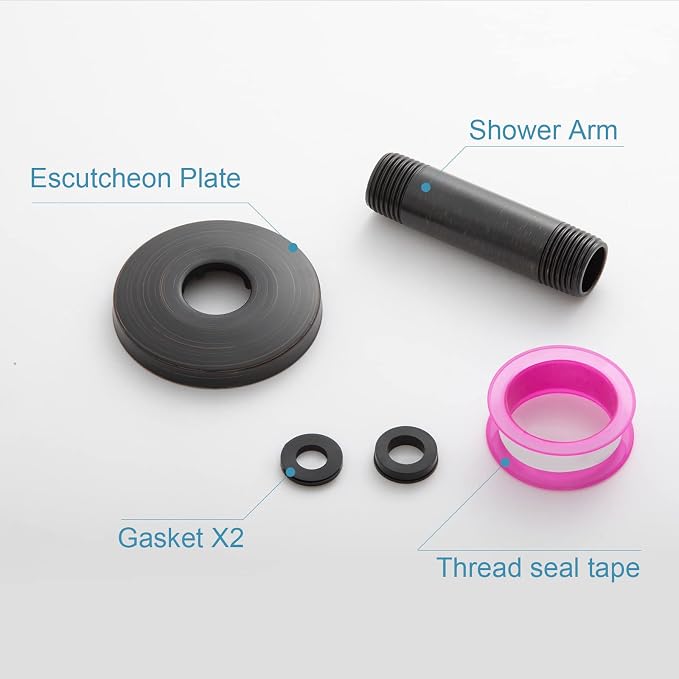 OFFO Shower Arm with Flange, 3 in Oil Rubbed Bronze Ceiling Mount Replacement - Image 6