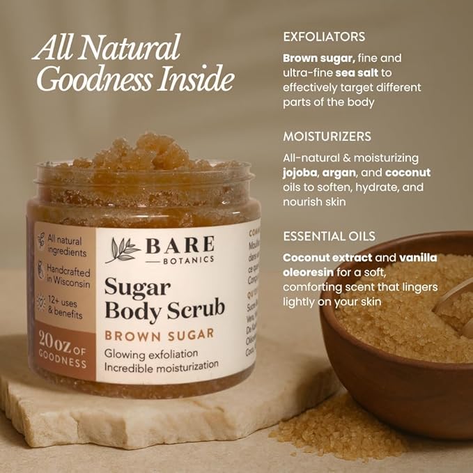 Bare Botanics Brown Sugar Body Scrub 20 oz - Image 2