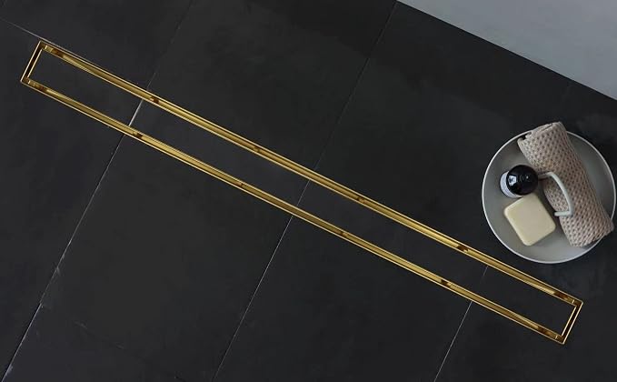 Linear Shower Drain 36", Brushed Gold Floor Drain - Image 3