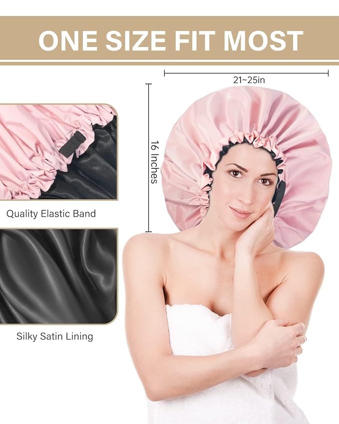 Aquior Shower Cap, Extra Adjustable Shower Caps - Image 3