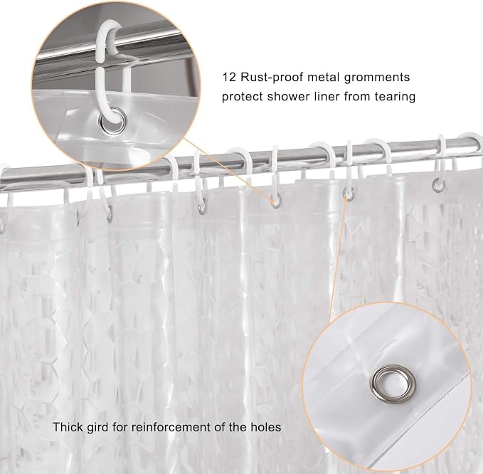 WELTRXE Extra Long Shower Curtain Liner - Image 3