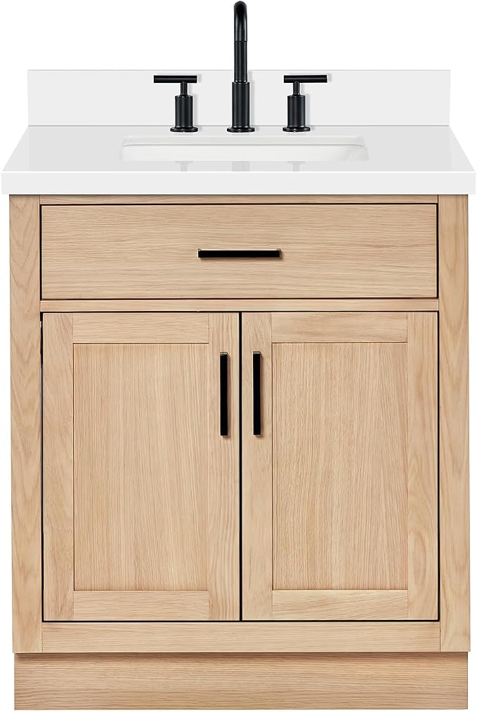 ARIEL Hepburn 31" Inch Oak Single Bathroom Vanity by Ariel