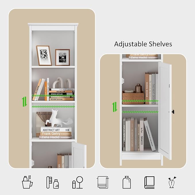 RRX Tall Bathroom Storage Cabinet, Slim Cabinet - Image 7