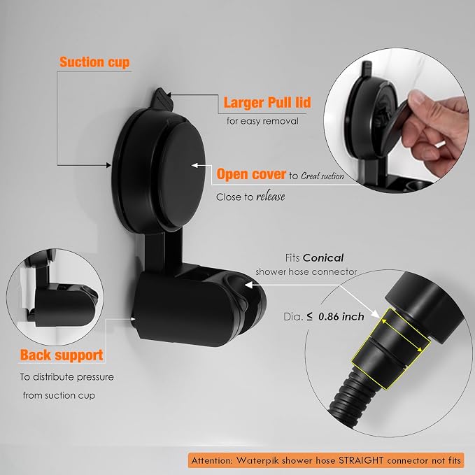 Suction Cup Hand held Shower Head Holder- Reusable - Image 5