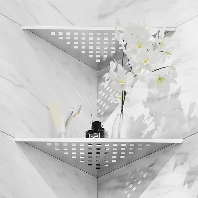 Corner Shower Shelf 10" Slot Design Bathroom Shelves - Image 9