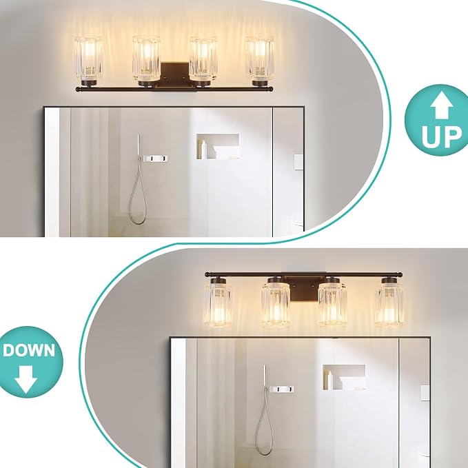 4 Light Bathroom Light Fixtures Modern ORB 28 Inch Vanity Lights - Image 4