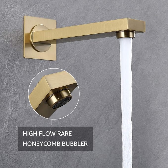 Iriber Ceiling Brushed Gold Rain Shower System - Image 7