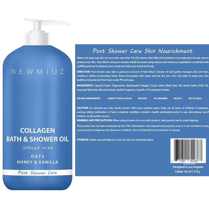 New Miuz Collagen InShower Body Conditioner Natural Post Shower Care Moisturizer - Image 8