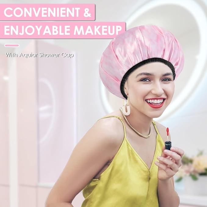 Aquior Shower Cap, Extra Large Triple Layer Bathing Cap - Image 6