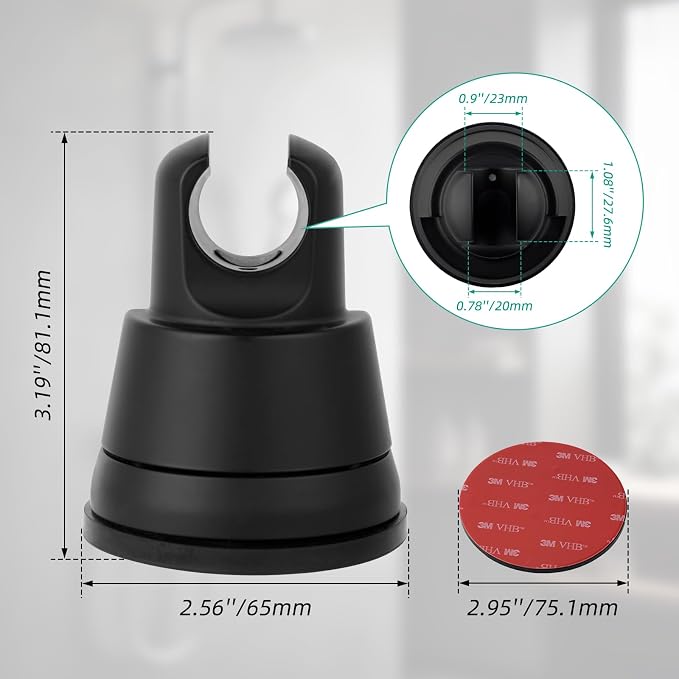 Hibbent Vacuum Suction Cup Shower Head Holder, Removable Showerhead Bracket - Image 6