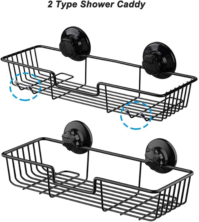 SANNO Suction Cup Shower Caddy Bathroom Caddies Storage Combo Organizer - Image 2