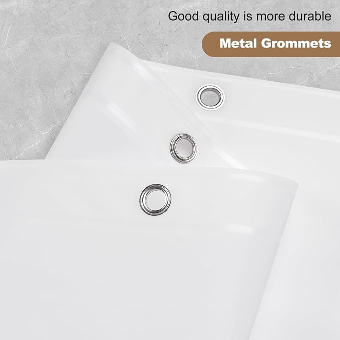 UFRIDAY White Shower Stall Curtain Liner Premium PEVA 36 x72 inch, Heavy Duty - Image 5