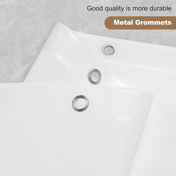 UFRIDAY White Shower Curtain Liner Premium PEVA 72 x72 inch, Heavy Duty Shower - Image 5