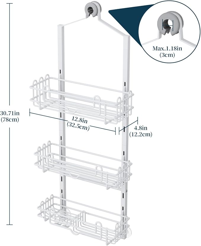 Consumest Shower Caddy Hanging – Rustproof Over Shower Head Hanger - Image 6