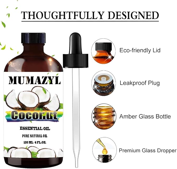 Coconut Essential Oil, Coconut Oil 4 Fl Oz 120ML - Image 2