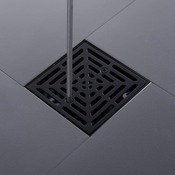 4-1/4 Inch Black Shower Drain Square, Base - Image 5