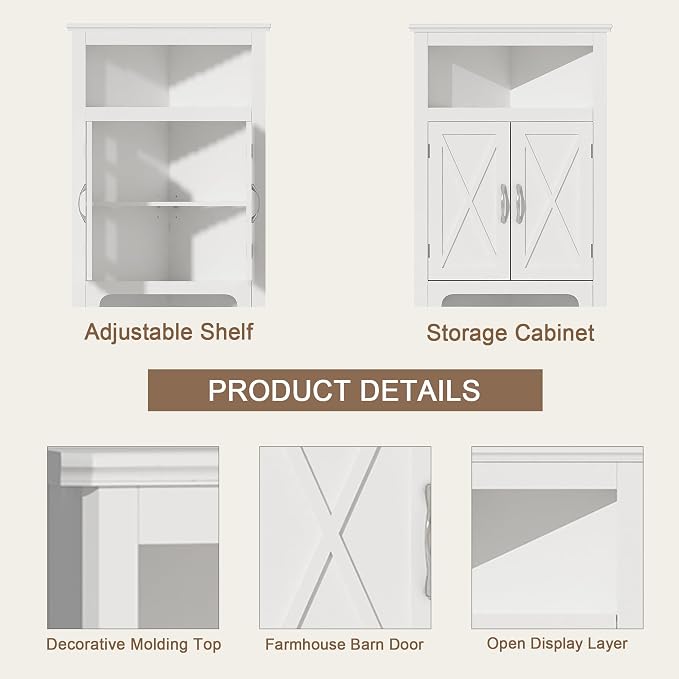 ChooChoo Corner Storage Cabinet, Small Corner Cabinet - Image 5