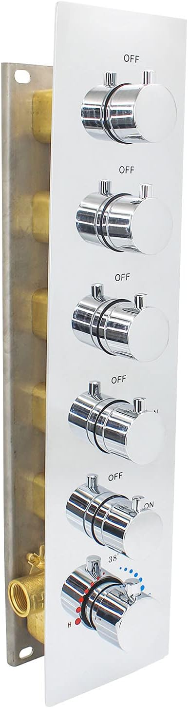 HOMEDEC 5 Functions Shower Diverter Valve, 5 Way Thermostatic Mixing Shower by HOMEDEC