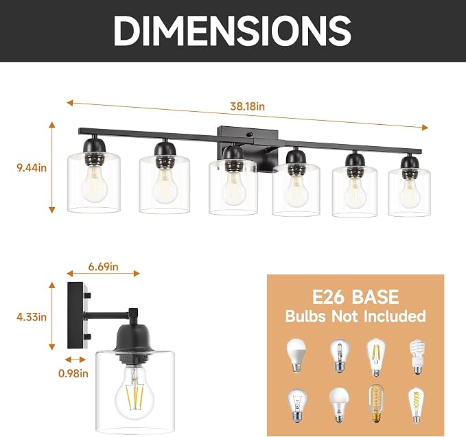 Bath Vanity Lights For Mirror, Restroom Lights Fixtures - Image 2