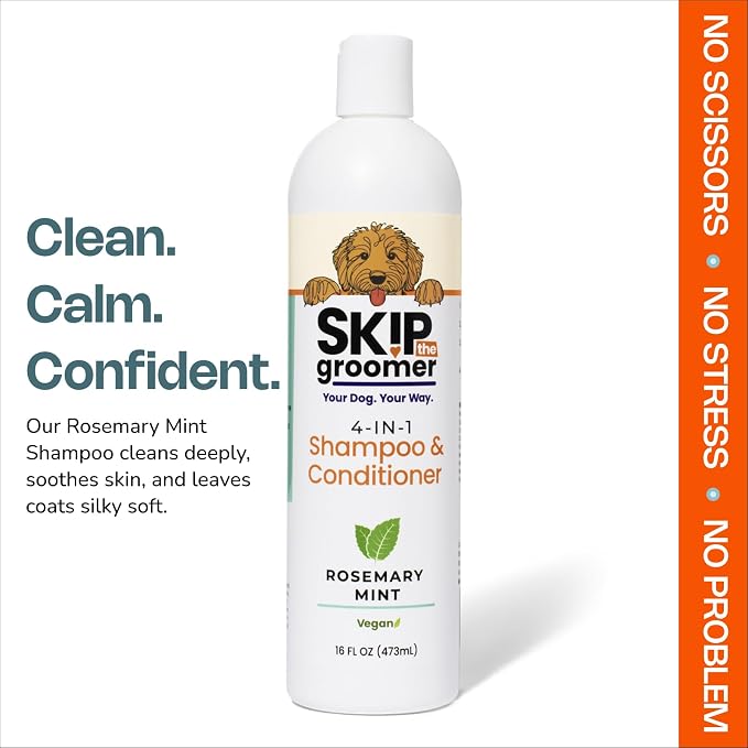 4-in-1 Dog Shampoo & Conditioner, Rosemary Mint, Conditions, Detangles & - Image 3