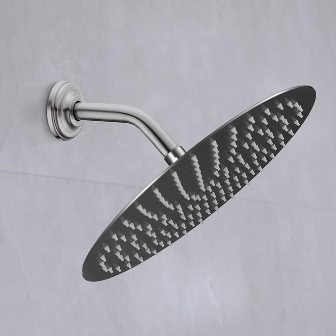 6 Inch Angled Shower Arm with Flange Stainless Steel Wall Mounted Extension Arm - Image 2