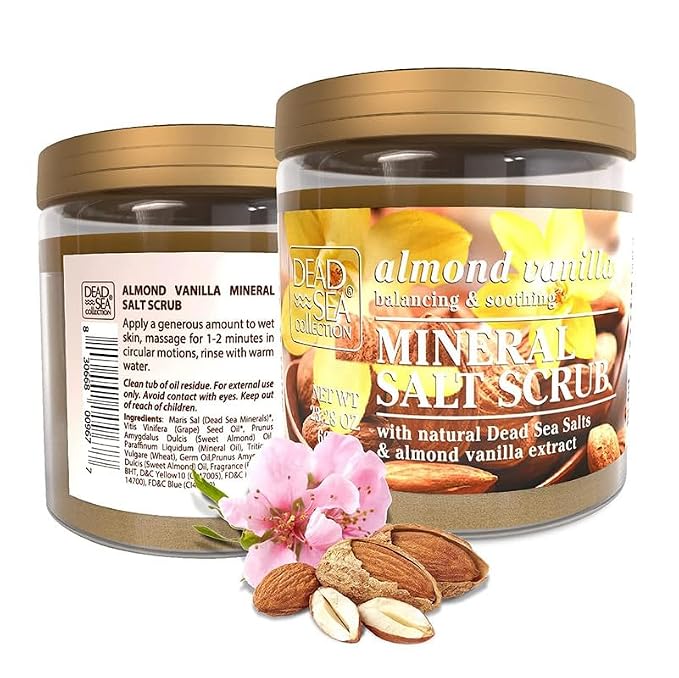Dead Sea Collection Almond Vanilla Salt Scrub – Exfoliating Body Scrub - Image 8