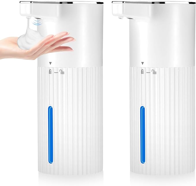 2 Pack Touchless Automatic Soap Dispenser, Smart Sensor Foam Hand Wash Dispenser by VZZNN