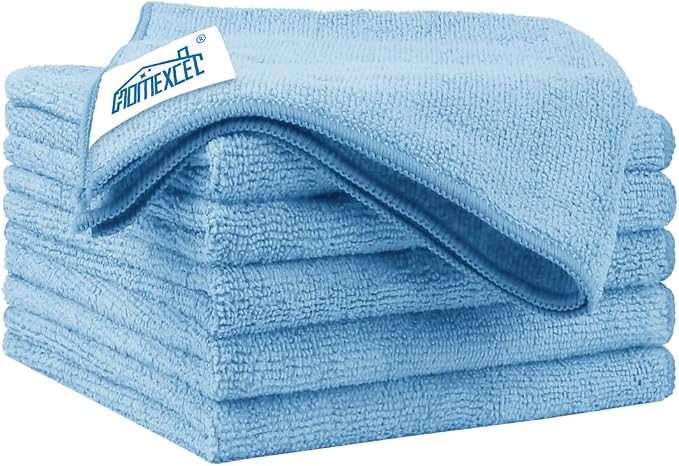 HOMEXCEL Blue Microfiber Cleaning Cloth 6 Pack 12.5 x 12.5 inch Microfiber by HOMEXCEL