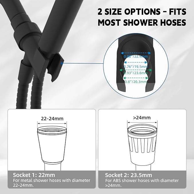 Hibbent Universal All Metal Handheld Shower Head Holder, Adjustable Solid Brass - Image 6