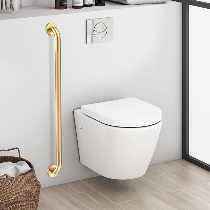 36 Inch Anti Slip Shower Grab Gold, Munzong Bathroom Grab Bar, Knurled Bathroom - Image 6