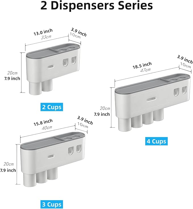 No-Drill Wall Mounted Toothbrush Holder, Bathroom Shelf, - Image 3