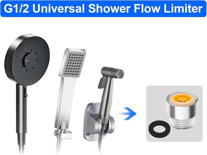 14 Pcs Shower Flow Reducer Limiter Set Water Flow Saver Adapter Flow Restrictor - Image 6