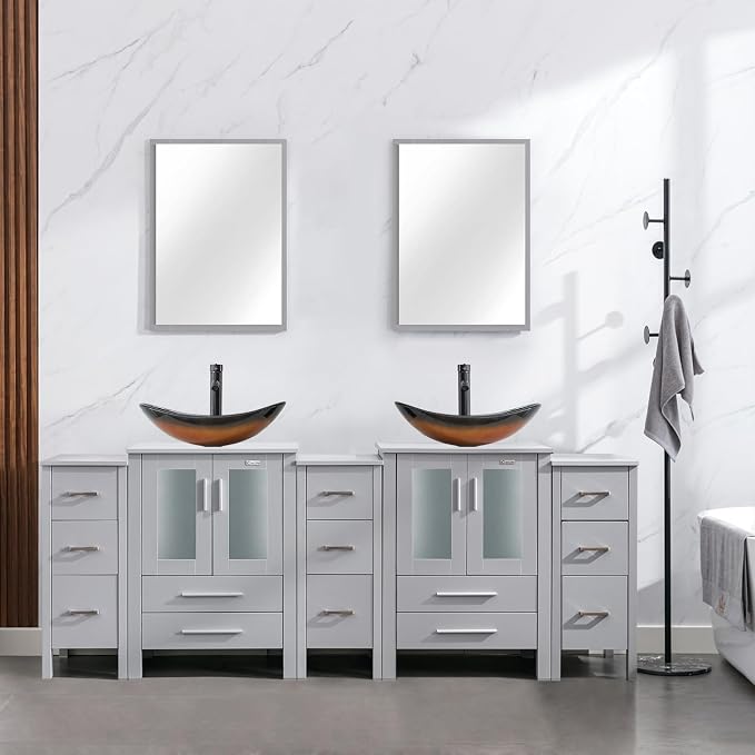 eclife 84" Modern Bathroom Vanity Sink Combo Freestanding Cabinet by eclife