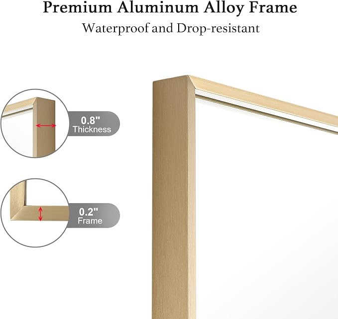 20x40 Inch Gold Bathroom Mirror - Image 3