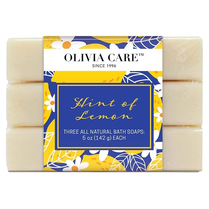 Olivia Care Lemon Bar Soap 3 Pack Natural, Organic by OLIVIACARE