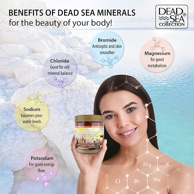 Dead Sea Collection Almond Vanilla Salt Scrub – Exfoliating Body Scrub - Image 4