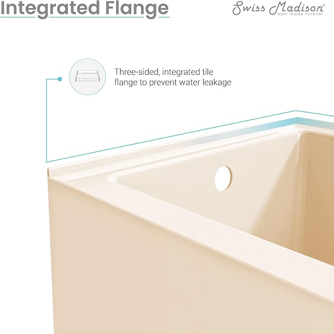 Voltaire 60" X 30" Left-Hand Drain Alcove Bathtub - Image 7