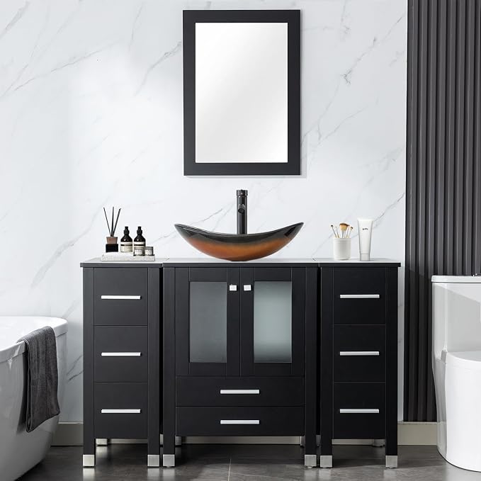 LUCKWIND 48" Bathroom Vanity Sink Combo, 24-inch Main Cabniet by LUCKWIND