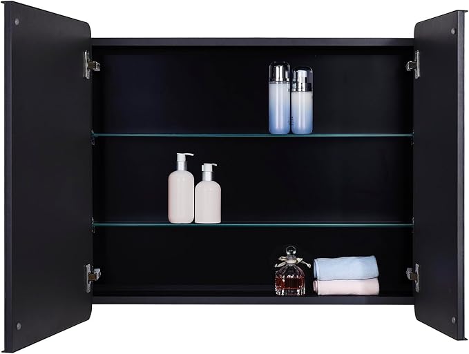 Black Bathroom Mirror Medicine Cabinet - Image 6