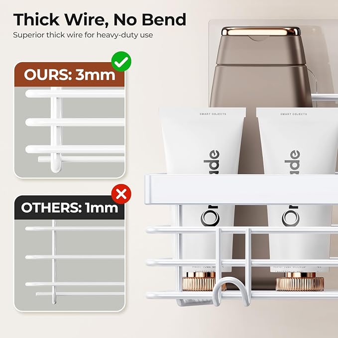 Orimade Shower Caddy with 5 Hooks - Image 3