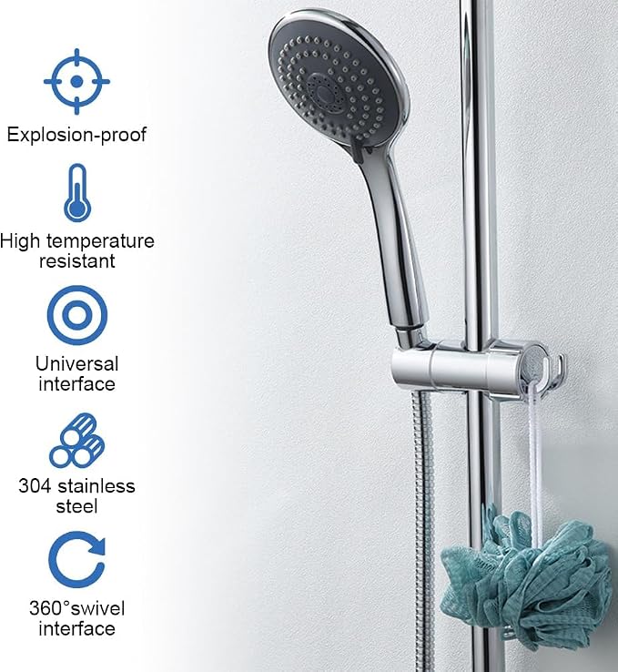 59 Inch Shower Hose, Chrome Kink Free Stainless Steel Handheld Shower Head Hose - Image 4