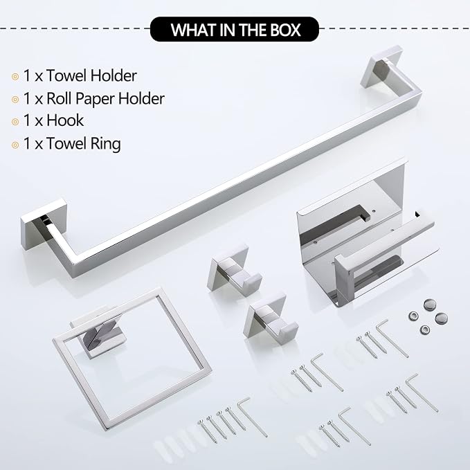 Bathroom Towel Bar Set Toilet Paper Holder - Image 7