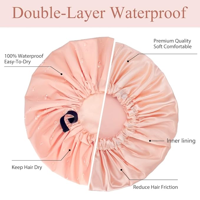 Aquior Shower Cap, Extra Adjustable Shower Caps - Image 2
