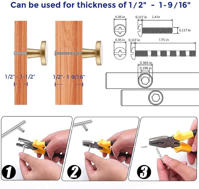 Ravinte 15 Pack Drawer Pulls 1-1/4 Inch Kitchen Cabinet Knobs Solid Round - Image 4