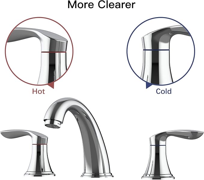 Bathroom Sink Faucet, Faucet for Bathroom Sink, Widespread Chrome Bathroom - Image 4